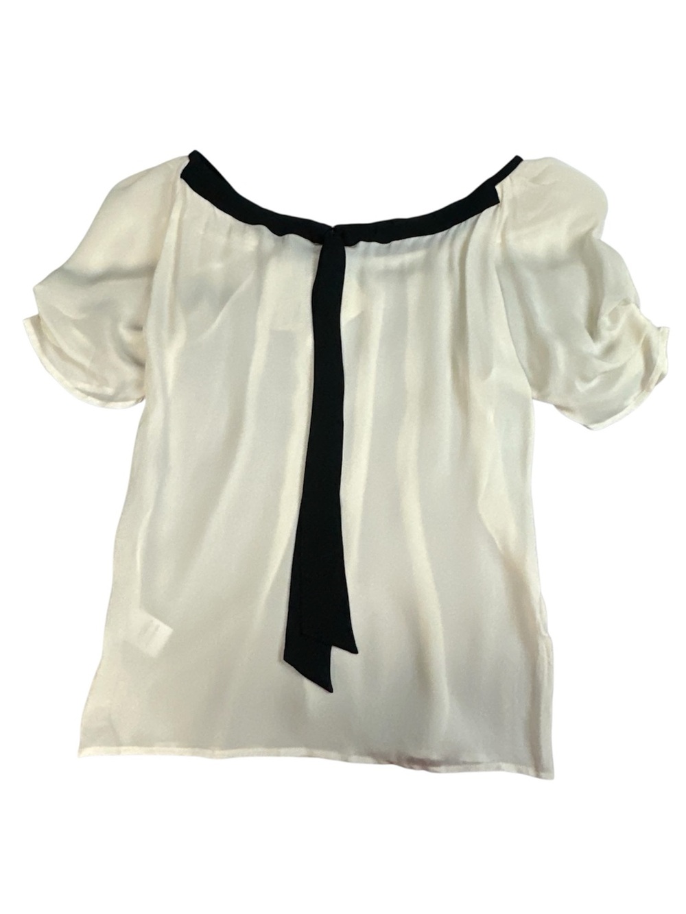 Joie 100% Silk Eleanor B Contrast Tie Short Sleeve Bouse Top XS - Picture 6 of 12